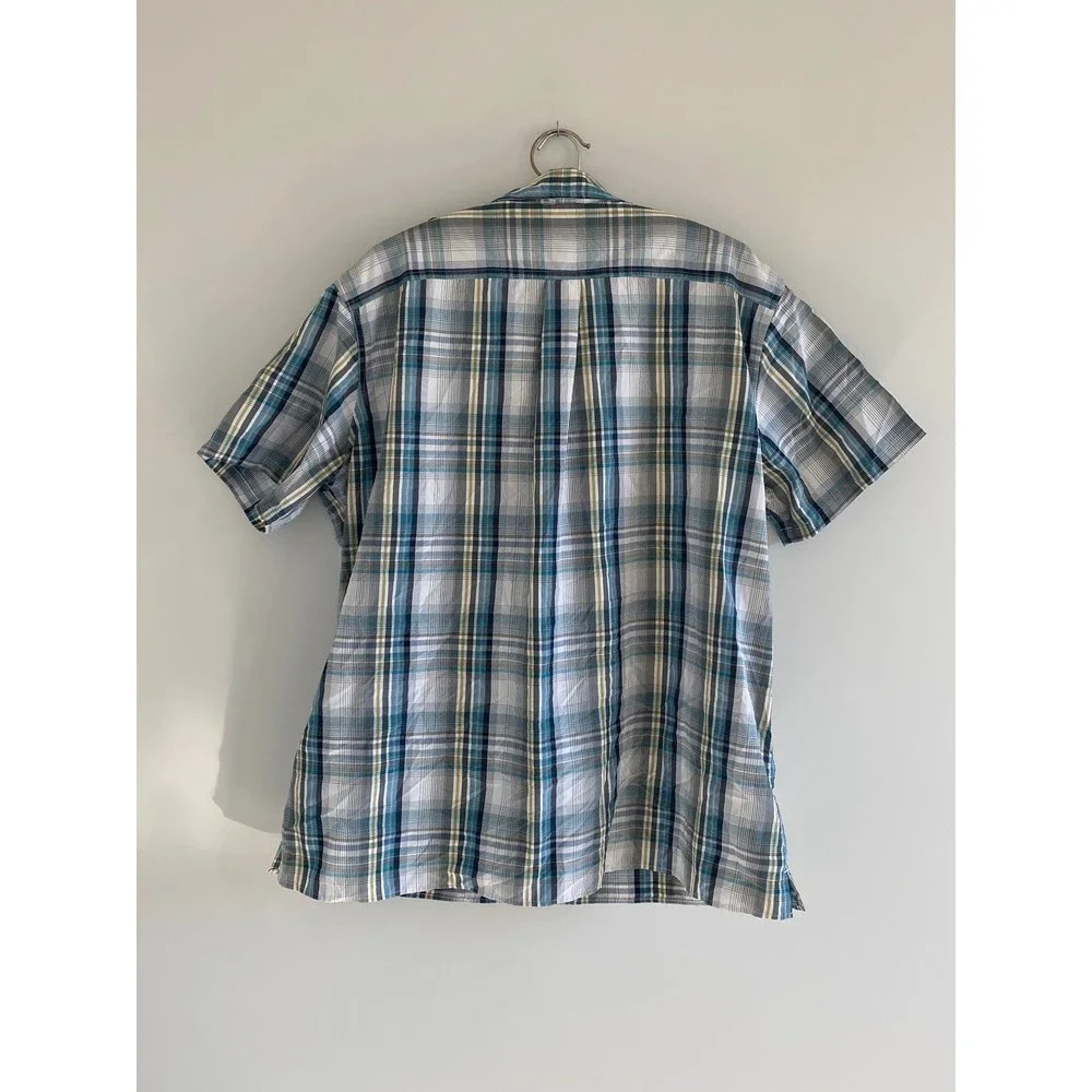 Mens Eddie Bauer Button Down Short Sleeve Plaid Shirt size XL - Picture 3 of 6